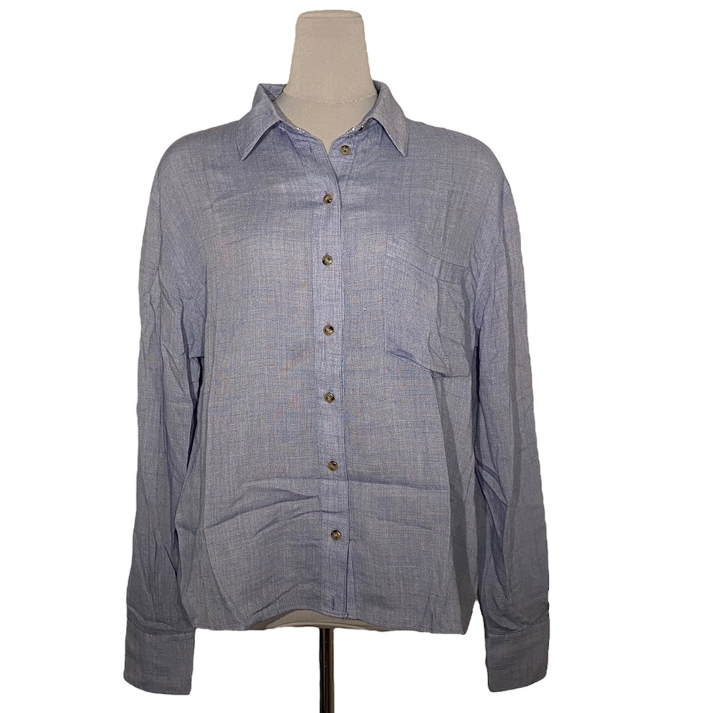 Free People Breezy Button Down Long Sleeve Top